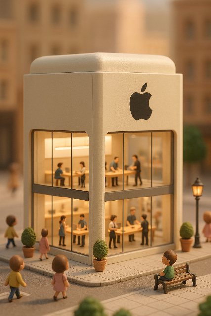 微缩Apple Store AI 生图提示词效果图
