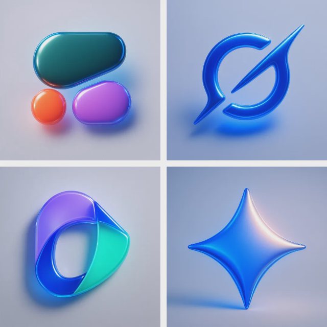 C4D风格3D图标 AI 生图提示词效果图