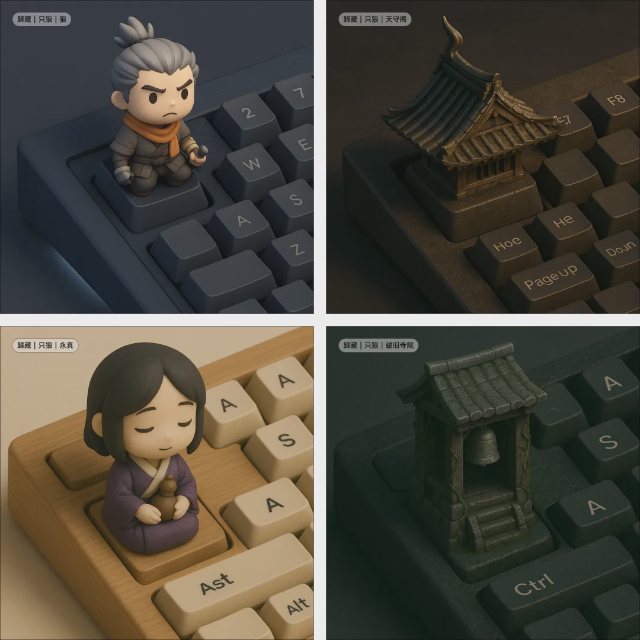医师永真Q版键帽 AI 生图提示词效果图