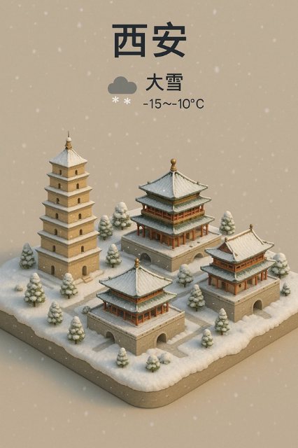 上海城市天气预报等距图 AI 生图提示词效果图