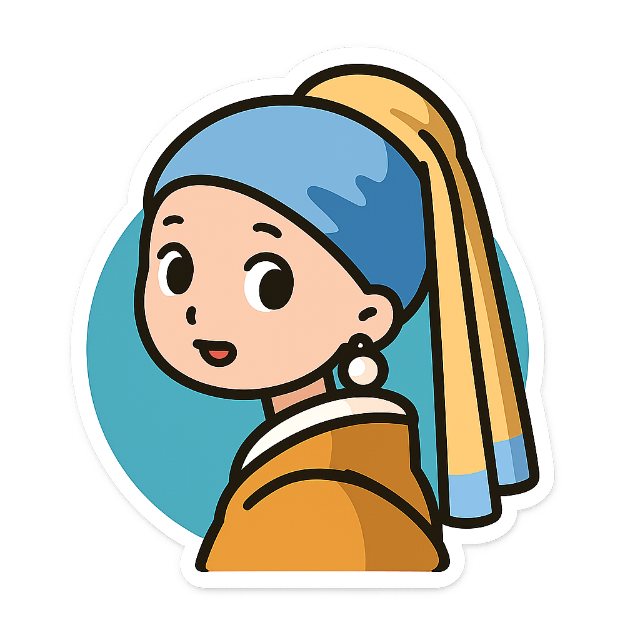 圆形扁平贴纸设计 AI 生图提示词效果图