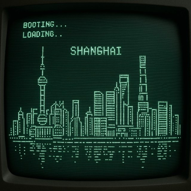 复古CRT开机ASCII艺术 AI 生图提示词效果图