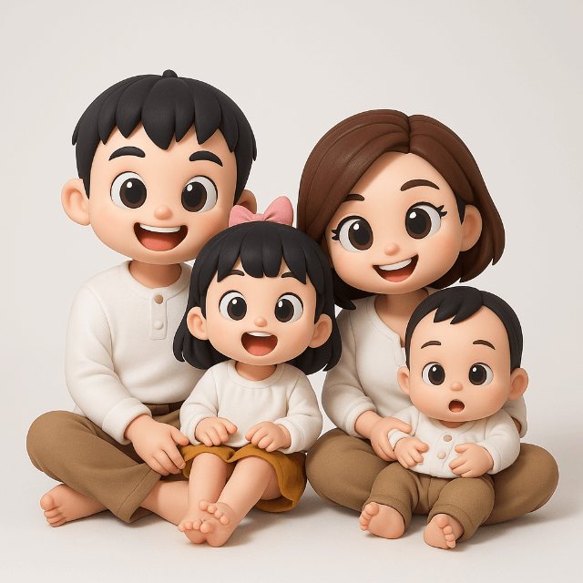 3D Q版角色转换 AI 生图提示词效果图