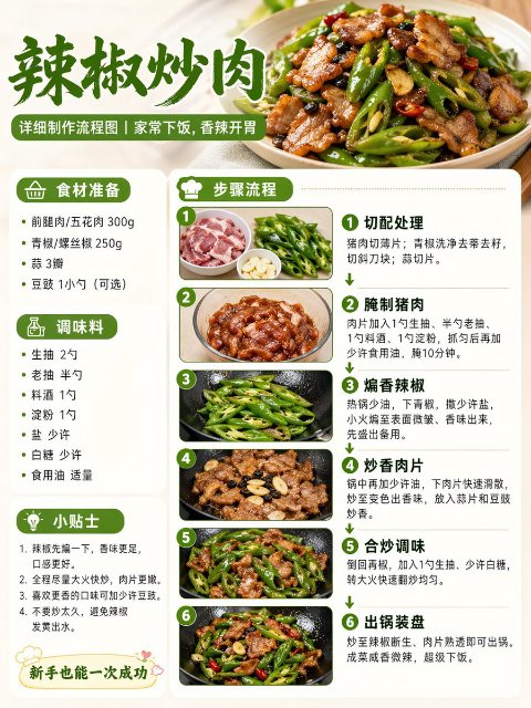 小红书风格菜品流程图 AI 生图提示词效果图