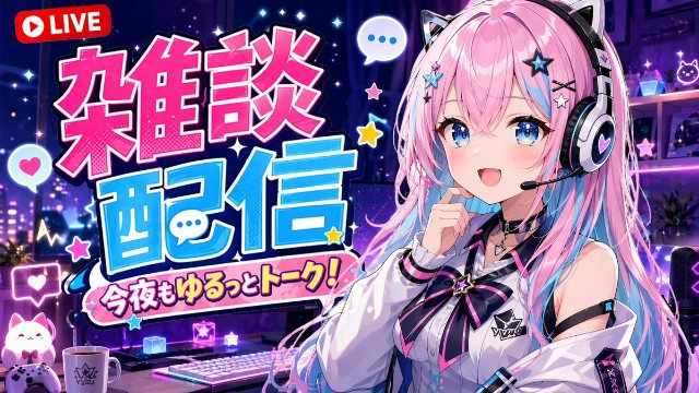 VTuber直播封面图 AI 生图提示词效果图