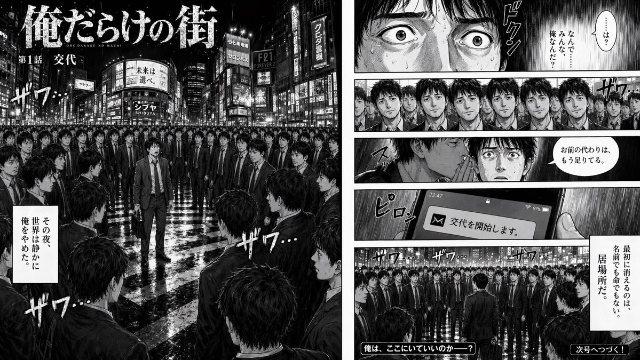 《全是我的街》双页漫画分镜 AI 生图提示词效果图